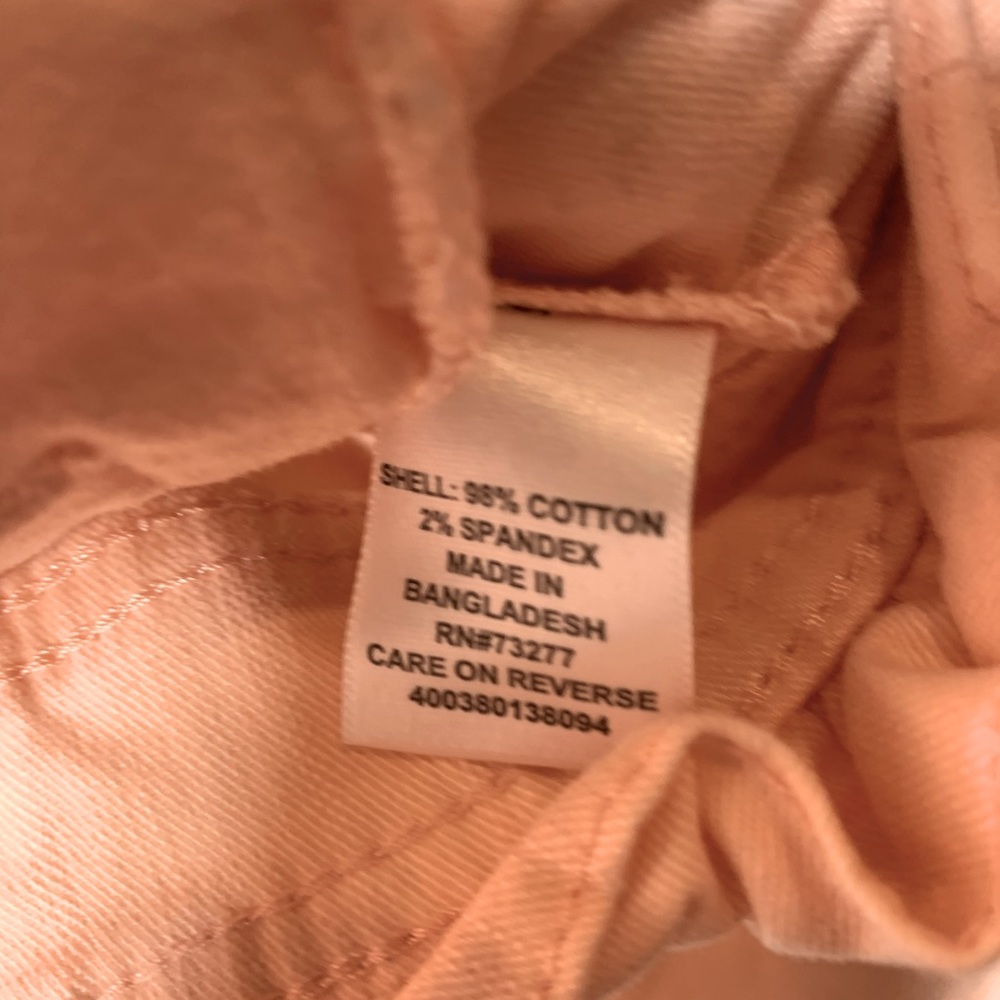 Elle “satin peach” cropped Ruffle Jean Jacket, Size S - Picture 8 of 8